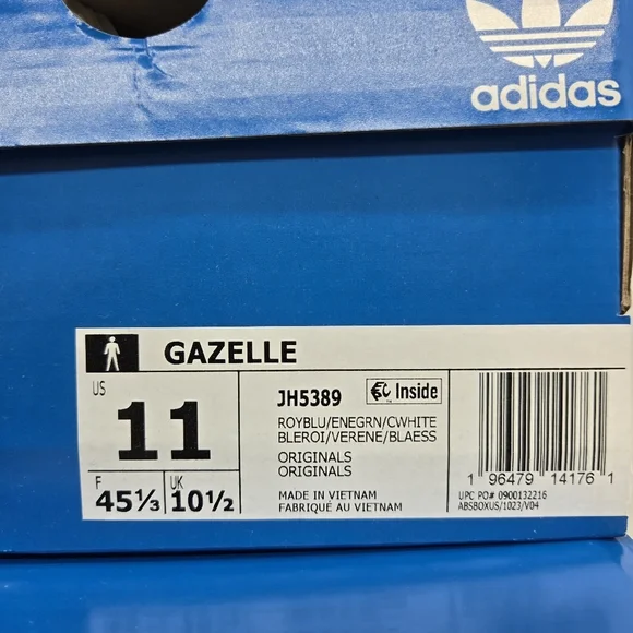 New Adidas Gazelle 'Royal Blue Energy Green' JH5389 Men's Shoes Size 11